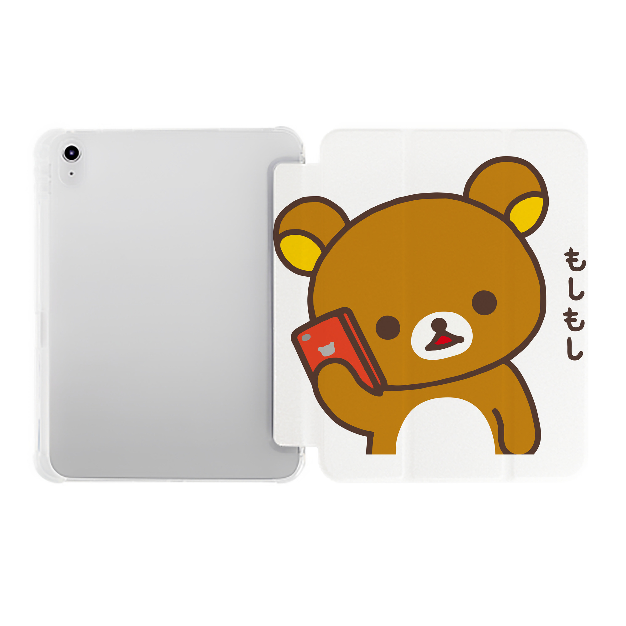 （画像用） リラックマ リラックマ キイロイトリ Rilakkuma Korilakkuma Kiiroitori IPad ケース ペン収納付き 三つ折りスタンド PUレザー×シリコン 対応機種9.5/10.5/10.9インチ
